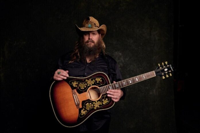 Chris Stapleton pictured with his new Epiphone Frontier