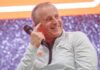 KNOXVILLE, TN - April 20, 2023 - Head Coach Rick Barnes of the Tennessee Volunteers during Big Orange Caravan on the Robert E. White indoor field in the Anderson Training Center in Knoxville, TN. Photo By Kate Luffman/Tennessee Athletics