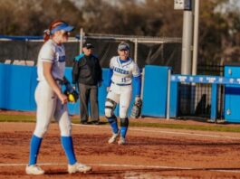 Softball homers three times in Wednesday’s win