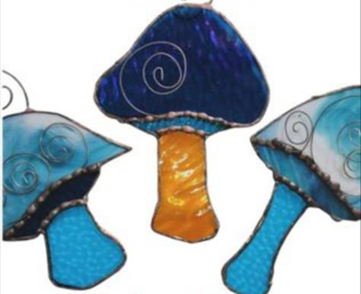 stained glass mushrooms