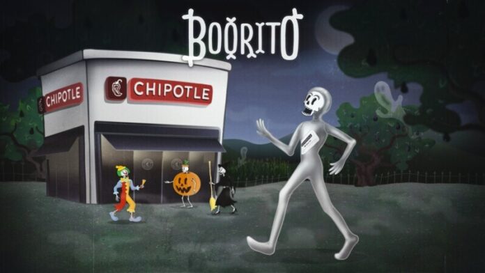 CMG Boorito Returns Boorito is back in-restaurant at Chipotle with a $6 USD entrée offer* for Chipotle Rewards members in costume on October 31.