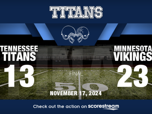 The Tennessee Titans (2-8) dropped their fourth straight game, falling to the Minnesota Vikings (8-2) 23-13 at Nissan Stadium