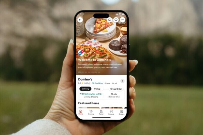 Domino-s-on-DoorDash-image Domino's is partnering with DoorDash to provide customers with another way to order, while maintaining delivery by Domino's drivers.