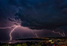 Lightning weather conditions for local forecast